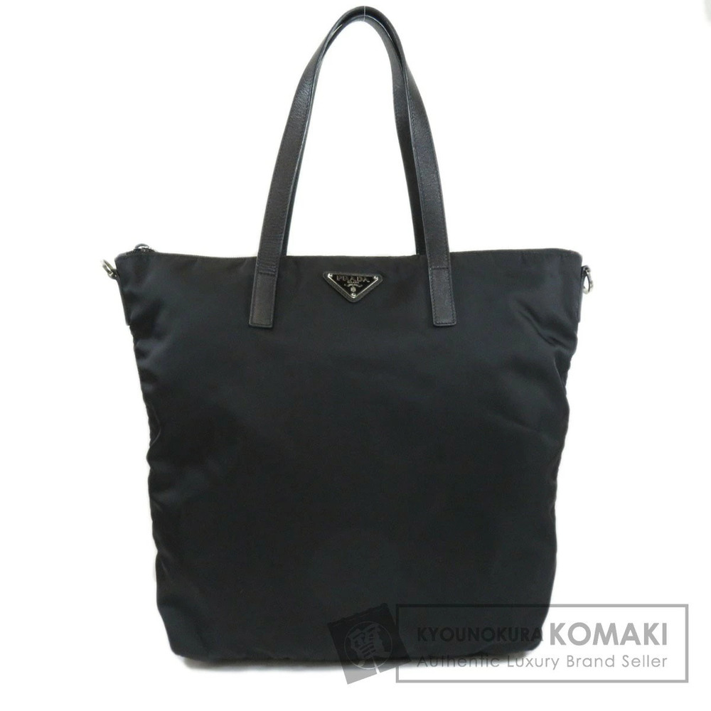 Prada Tessuto Leather tote Shoulder bag black